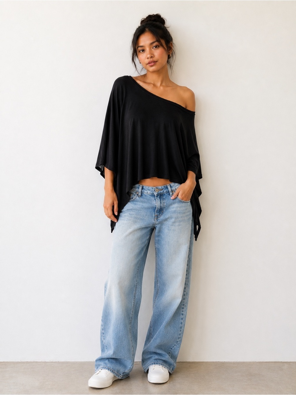Truly Madly Deeply Urban Outfitters Black Draped Top